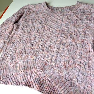 Pink cable knit sweater